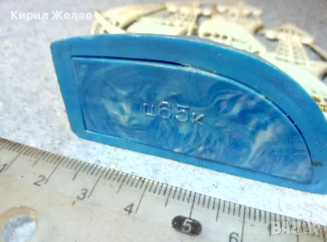 Стар КОЛЕКЦИОНЕРСКА РУСКА ИГРАЧКА ПЛАТНОХОД КОРАБ ВЕТРОХОД от СССР ПЕРИОД 47621, снимка 3 - Колекции - 47694749