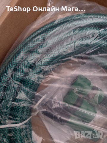 Градински маркуч с приставки за чешма 15 метра чисто нов, снимка 3 - Напояване - 42916821