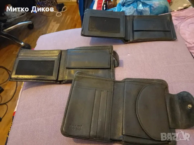 Бонд портфейли маркови ест.кожа 3броя страничен 130х95мм и два други 125х90 мм единия с вътрешен цип, снимка 6 - Портфейли, портмонета - 56074297