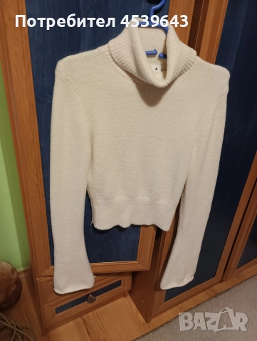 Дамски пуловер с поло яка в бежов цвят , снимка 3 - Блузи с дълъг ръкав и пуловери - 52860277