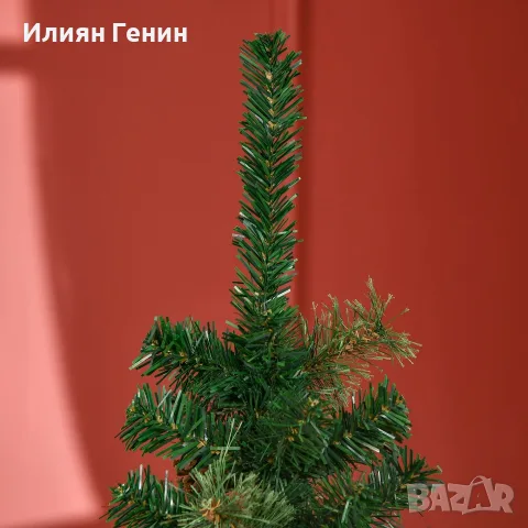 Изкуствена коледна елха HOMCOM, тънка шишарка, снимка 8 - Изкуствени цветя - 56487488