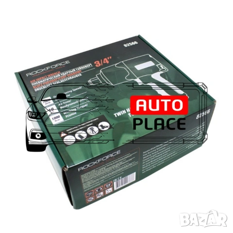 Пневматичен гайковерт с къс шпиндел 1800 Nм 3/4″ RockForce, снимка 2 - Други инструменти - 54048553