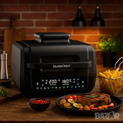 Уред 2 в 1 SilverCrest Air Fryer with Grill – хрупкаво, вкусно и без мазнина, снимка 9 - Друга електроника - 51851901