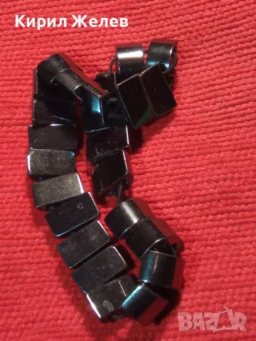 ШИКОЗНА ГРИВНА от ПОЛИРАН ХЕМАТИТ ХЕНД-МЕЙД АРТ НАКИТ БИЖУ УКРАШЕНИЕ 30742, снимка 9 - Гривни - 47045983