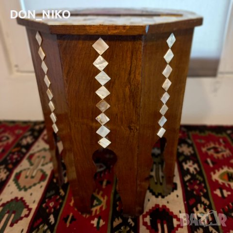 Османска масичка , инкустрация със седеф, снимка 10 - Антикварни и старинни предмети - 39690398