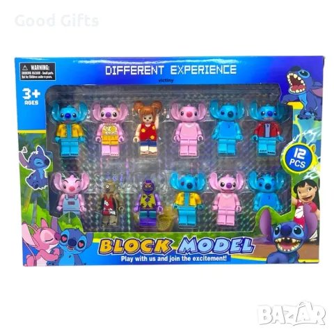 12 броя Фигурки тип Лего Лило и Стич Lilo Stitch Фигурки за торта Стич