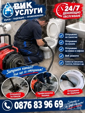 Отпушване на канали 24/7