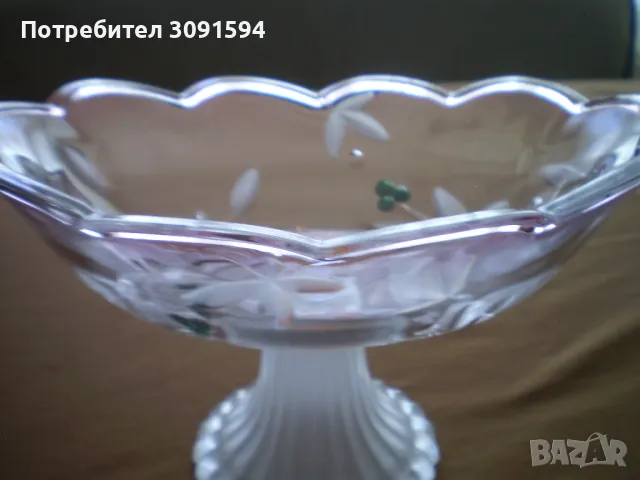  Купа бонбониера овална кристало двуцветно стъкло , снимка 6 - Аксесоари за кухня - 48068986