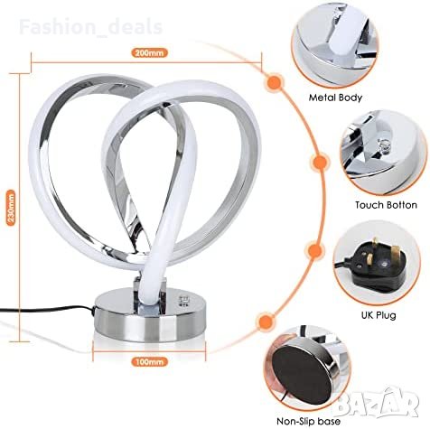 Нова модерна LED нощна светлина 10 режима RGB настолна лампа стая хол, снимка 5 - Настолни лампи - 40753941