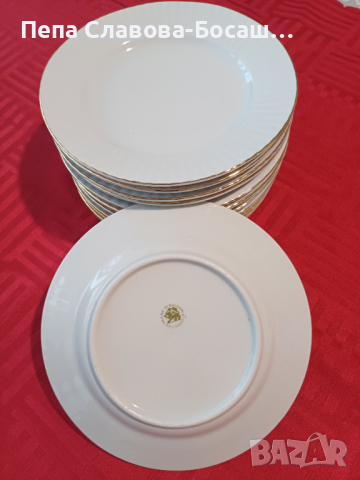 Комплект порцеланови чинии със златен кант, снимка 4 - Други ценни предмети - 44605652