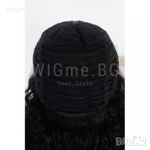 Дълга черна къдрава лейс фронт перука Камелия, снимка 7 - Аксесоари за коса - 34899892