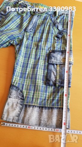 Къси панталони PULEDRO за момче (или по-дребен мъж) от лека материя с елементи от състарен деним, снимка 4 - Детски къси панталони - 44473104