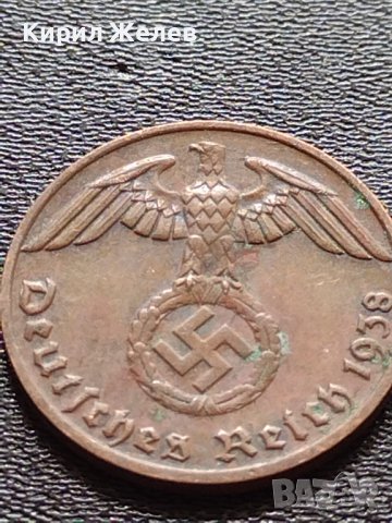 Две монети 1 райхспфенинг 1938г. / 1 райхспфенинг 1941г. Трети райх с СВАСТИКА редки 17385, снимка 6 - Нумизматика и бонистика - 40650393