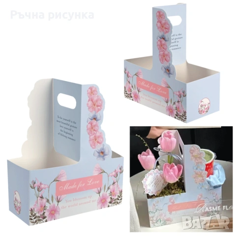 Кутийка сърце  със сапунена розичка за 8 март, снимка 5 - Декорация за дома - 39267857