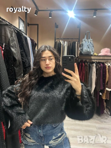 Черна Дамска Блуза , снимка 2 - Блузи с дълъг ръкав и пуловери - 53302371