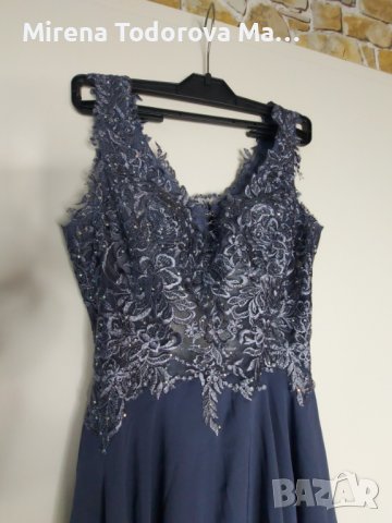 Абитуриентски рокли от шифон с дължина до коляното с V-образно деколте и мъниста.EU36 S-120лв., снимка 4 - Рокли - 36671659