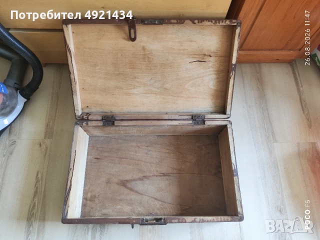 Стар дървен куфар , снимка 3 - Куфари - 55816713