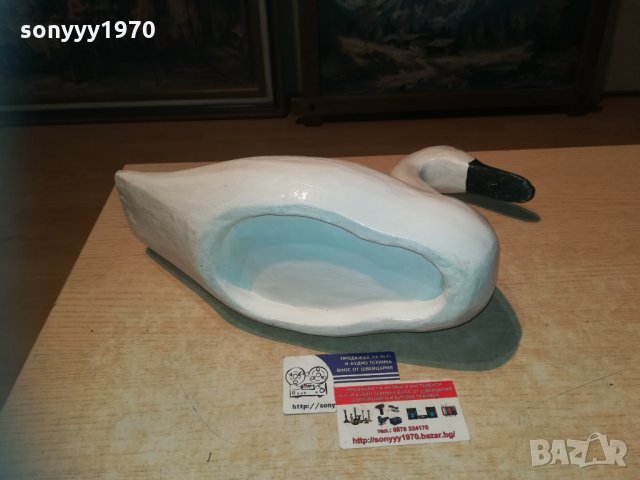 Патица от дърво бяла ръчна изработка 0311201908, снимка 9 - Колекции - 30662871