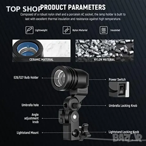 Нова стойка за осветление лампа студийна фотография снимки държач, снимка 7 - Чанти, стативи, аксесоари - 50015915