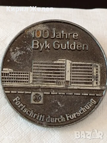 Плакет посветен на 100г. Фармацевтична компания Byk Gulden рядък за КОЛЕКЦИОНЕРИ 53444