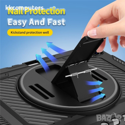 Калъф и Протектор за Apple iPad (2025) / 10.9 (2022) със Стойка, Ръчна Дръжка и Слот за Писалка | Уд, снимка 11 - Калъфи, кейсове - 52038744