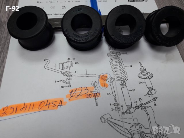 251411045A**NEU**VAG**VW TRANSPORTER III**05.1979-07.1992**Тампон за преда стабилизираща щанга**, снимка 6 - Части - 37664723