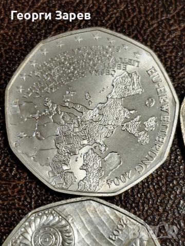 Сребърни монети 5 евро 2002 год, сребро, тегло 10.00 гр, проба 800/1000, снимка 3 - Нумизматика и бонистика - 52676304