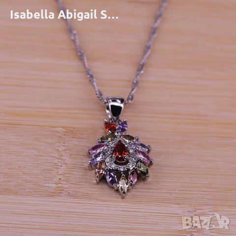 Сребърен комплект обици и медальон, снимка 7 - Бижутерийни комплекти - 31857694