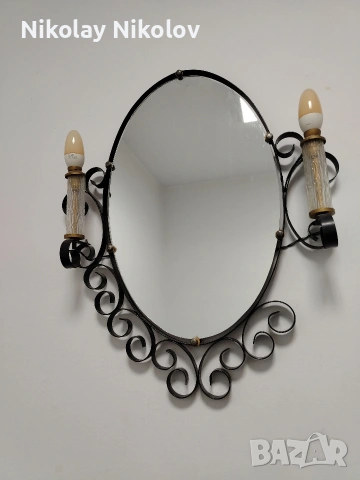 огледало от ковано желязо и аплици , снимка 8 - Огледала - 53331080