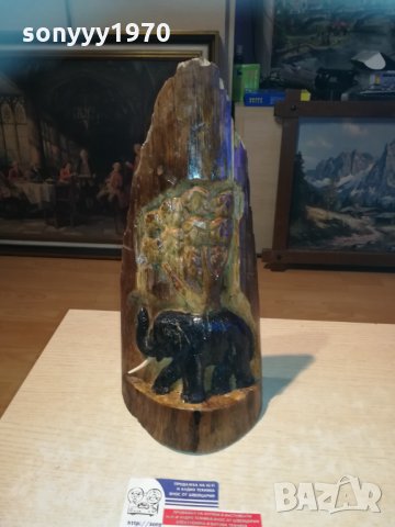 Слон издълбан в дънер от тиково дърво 0101211837, снимка 3 - Колекции - 31272039