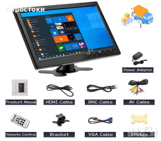 Преносим монитор за кола CAMECHO, екрана за кола 10,1 инча, 1080P Full HD (1024 x 600 16:9, снимка 8 - Аксесоари и консумативи - 48349644