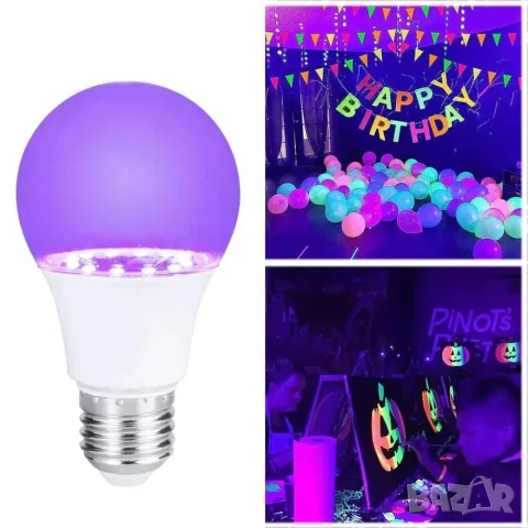 UV  крушка 12W E27 LED черна светлина , снимка 3 - Лед осветление - 56333662
