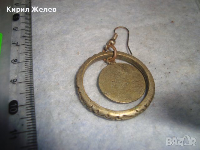 СТАРА ФИГУРАЛНО ОРНАМЕНТИРАНА СРЕБРИСТА ВИНТИДЖ ОБЕЦА 1298, снимка 3 - Обеци - 36622226