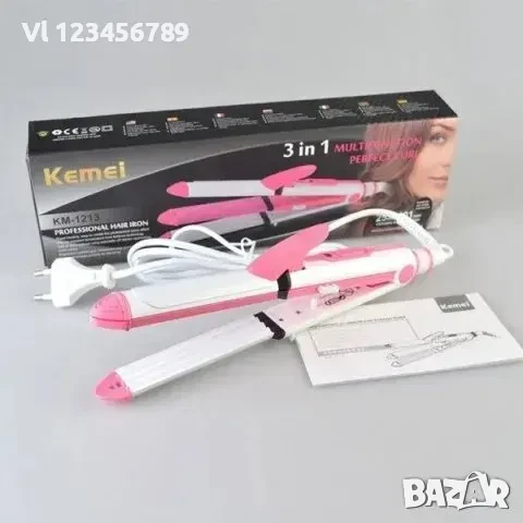 Комбинирана преса за коса KEMEI 3в1 КМ-1213, снимка 4 - Преси за коса - 50752412