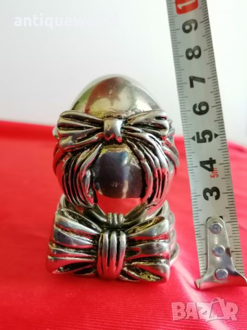СРЕБЪРНО  Яйце с Поставка ,Сребро 925 ,129гр., снимка 8 - Антикварни и старинни предмети - 42648451