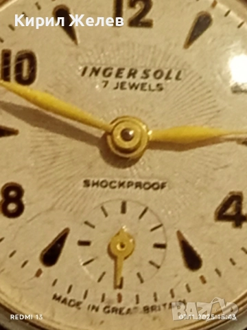 Стар механичен часовник дамски INGERSOLL SHOCKPROOF GREAT BRITAIN 51563, снимка 5 - Антикварни и старинни предмети - 52333419
