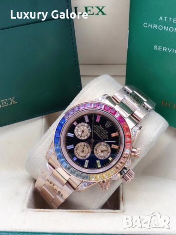 Mъжки часовник Rolex Daytona Cosmograph Rainbow Rose Gold с автоматичен механизъм, снимка 3 - Мъжки - 38212400