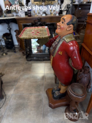 Дървена фигура на иконом/сервитьор №7397 , снимка 2 - Антикварни и старинни предмети - 51889374