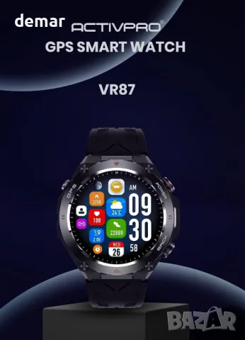 Смарт часовник ACTIVPRO GPS, HD сензорен екран, 1,45" кръгъл, водоустойчив, IOS Android, снимка 5 - Смарт часовници - 48980679