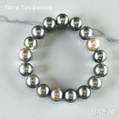 Гривна с ластик от черен оникс