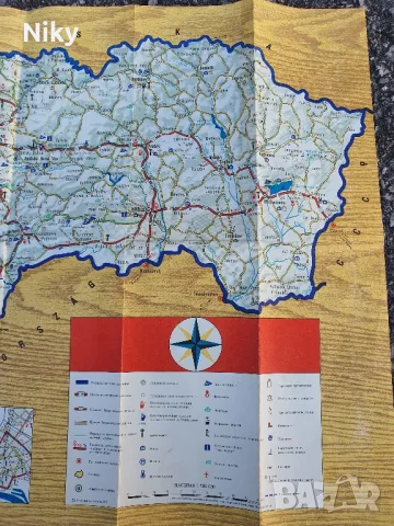 Пътна карта на Словакия от 70те , снимка 4 - Антикварни и старинни предмети - 48920192