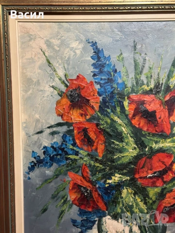 Картина масло с цветя , снимка 9 - Картини - 54230340