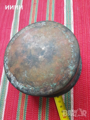Бакърена тенджера тиган купа, снимка 4 - Антикварни и старинни предмети - 53191648