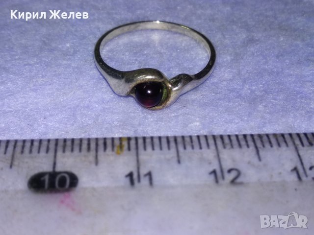 РУБИНЕН СРЕБЪРЕН ПРЪСТЕН СРЕБРО 925 АНГЛИЯ ЮВЕЛИРНА МАЙСТОРСКА СТАРА РЪЧНА РЕТРО ИЗРАБОТКА 40536, снимка 11 - Пръстени - 42787847
