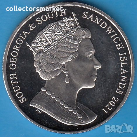 2 паунда 2021, Южна Джорджия и Южни Сандвичеви острови, снимка 2 - Нумизматика и бонистика - 38730482