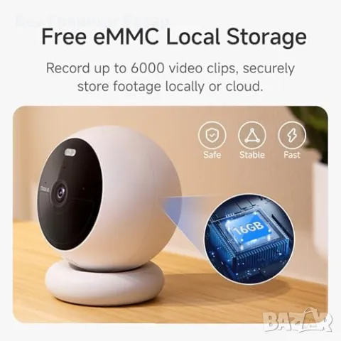 Нова Noorio 2K безжична камера с магнитен монтаж и нощно виждане дом, снимка 8 - Други - 49647371