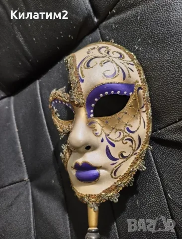 Автентична венецианска маска „La Maschera del Galeone“ – ръчно изрисувана във Венеция, снимка 2 - Декорация за дома - 56132845
