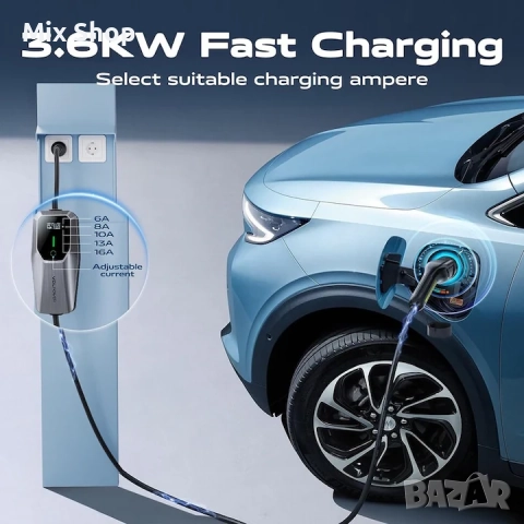 Зарядно за електрическо превозно средство, VDLPOWEREU, 3.6kW, 5m, 6-16A, тип 2, IP65, с шуко контакт, снимка 2 - Друга електроника - 52748494