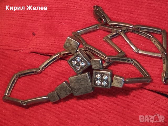 АРИСТОКРАТИЧНО СРЕБЪРНО АРТ КОЛИЕ СРЕБРО 925 Част От КОМЛЕКТ ИНКРУСТИРАНО с ФАСЕТИРАНИ ЦИРКОНИ 33154, снимка 4 - Колиета, медальони, синджири - 39568419