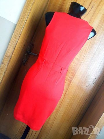 Къса червена рокля тип балон С/М, снимка 3 - Рокли - 29580561